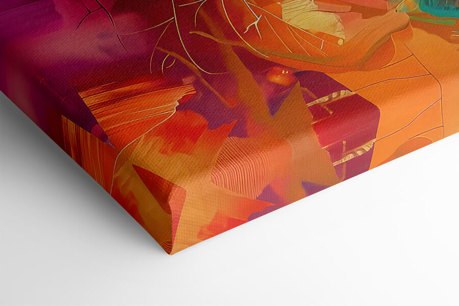 Een kleurrijk schilderij van verschillende kleuren