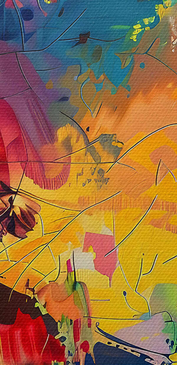 Een kleurrijk schilderij van verschillende kleuren Een kleurrijk schilderij van verschillende kleuren