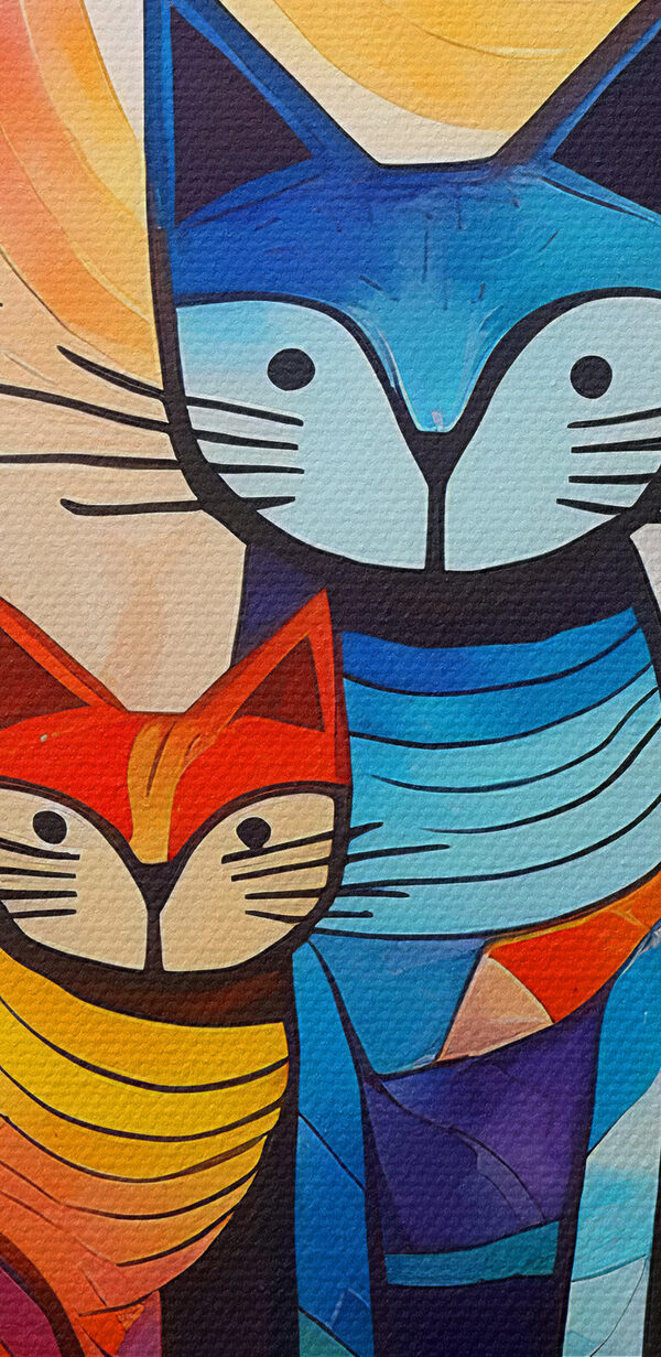 A group of cats in a group