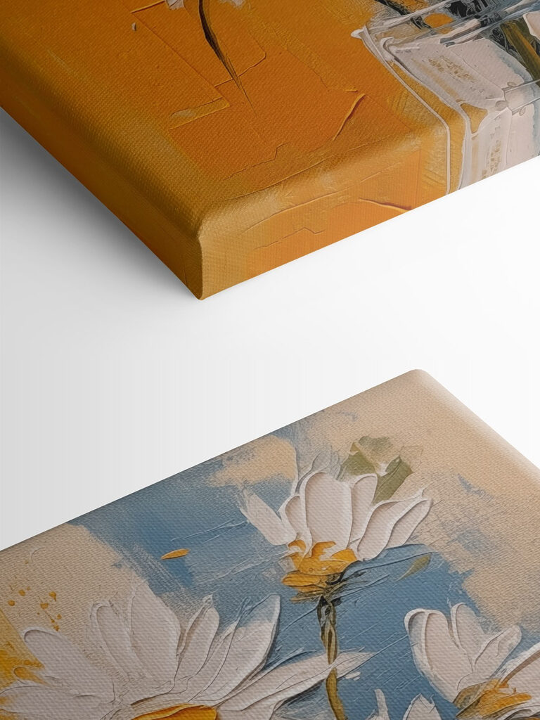 A painting of flowers in a glass A painting of flowers in a glass