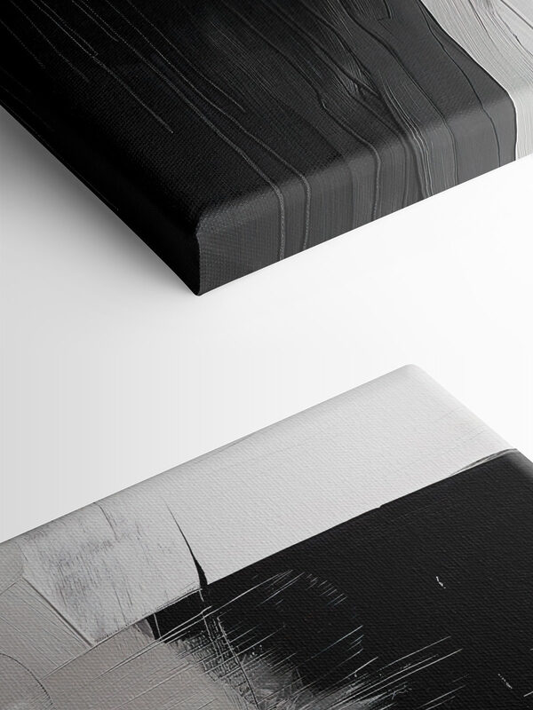 A black and white painting