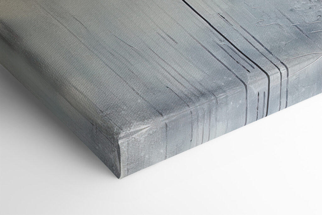 A painting of a black and white square