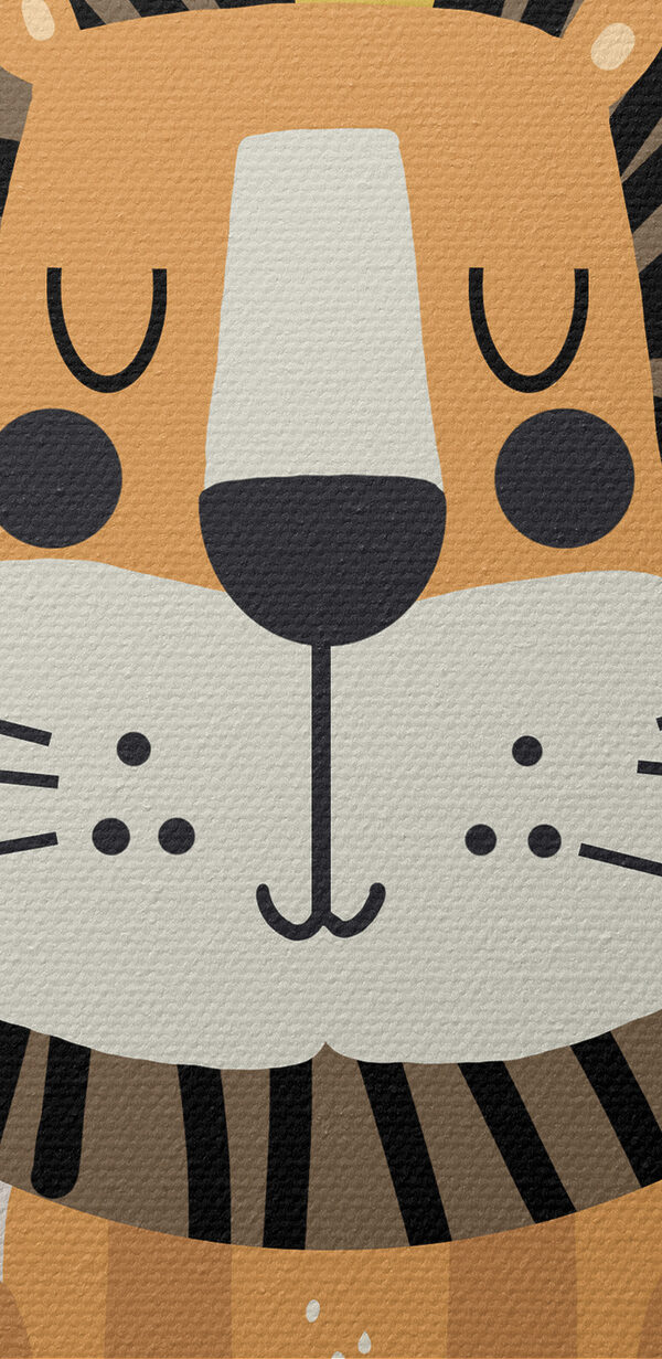A lion with a crown and leaves A lion with a crown and leaves