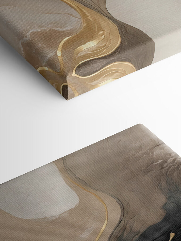 A close up of a painting