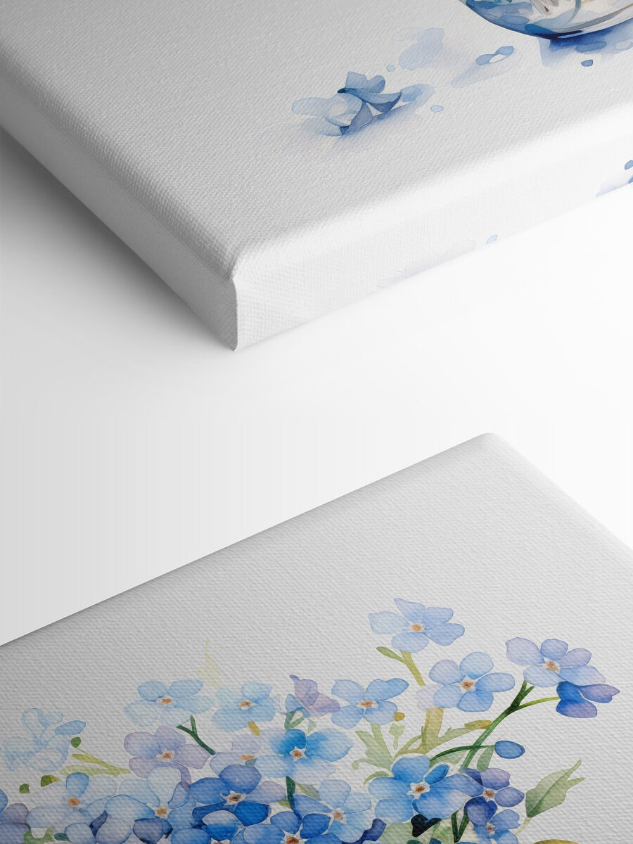 Aquarel van een vaas met bloemen