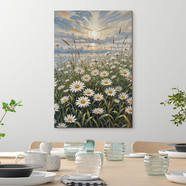 Veld met witte bloemen Veld met witte bloemen