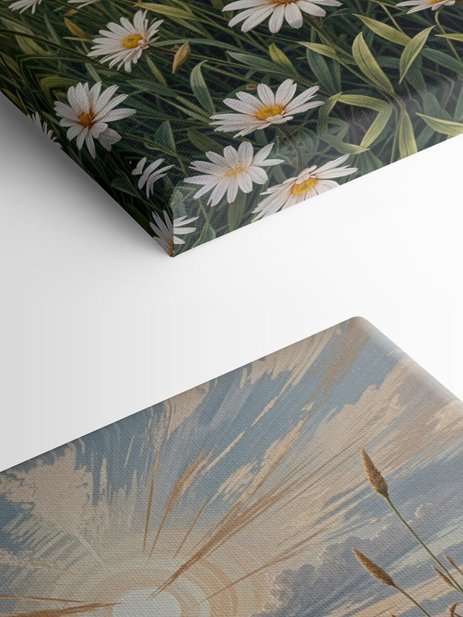 Veld met witte bloemen