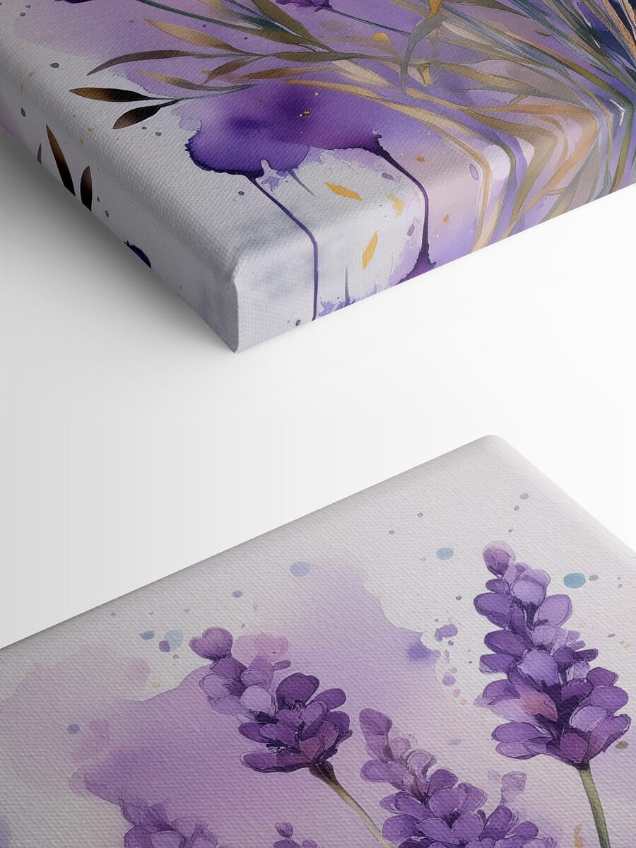Canvas Schilderijen Schilderij van paarse bloemen - Afbeelding 8