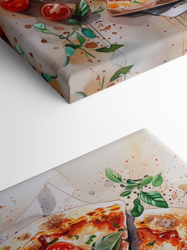 Aquarel van een pizza Aquarel van een pizza