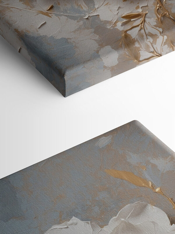 Witte bloem met metallic blad Witte bloem met metallic blad