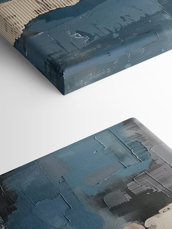 Painting of different shades of blue and white