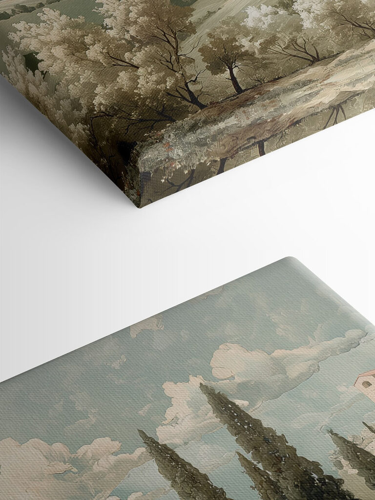 Landscape with trees and hills