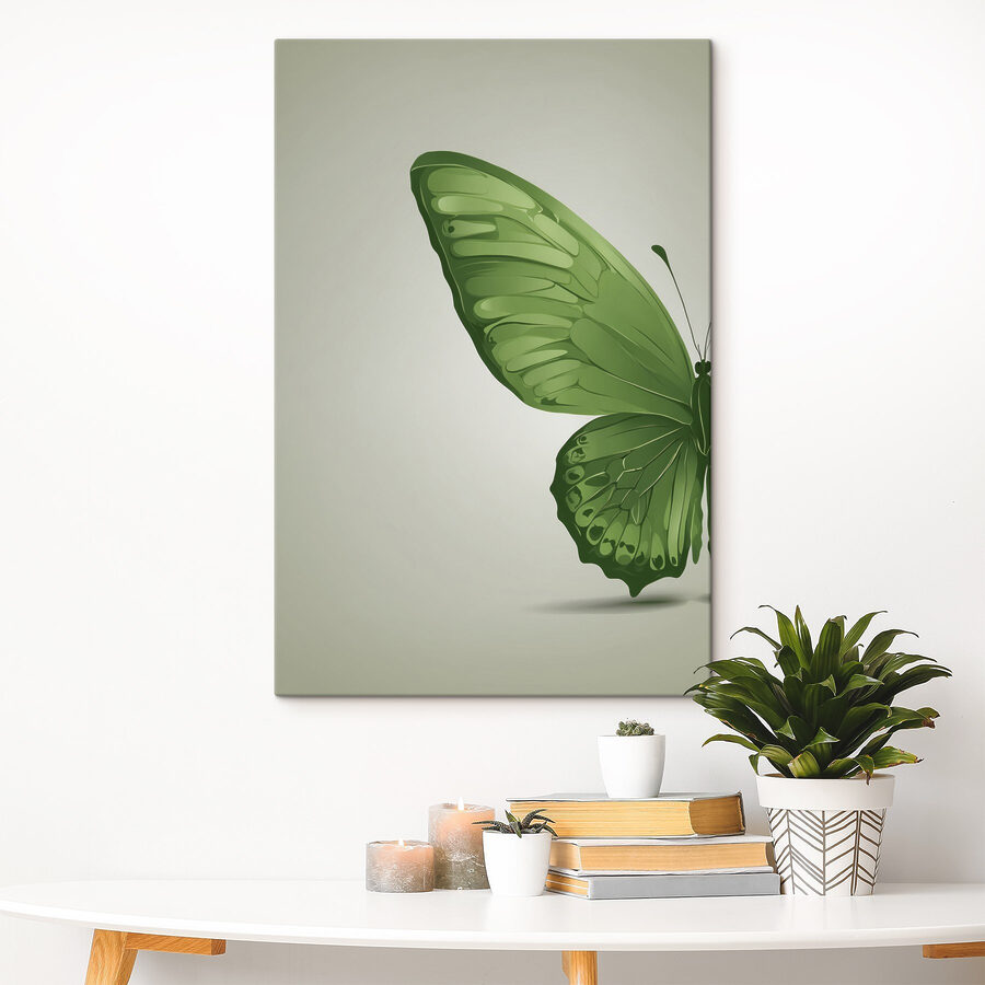 Groene vlinder met vleugels