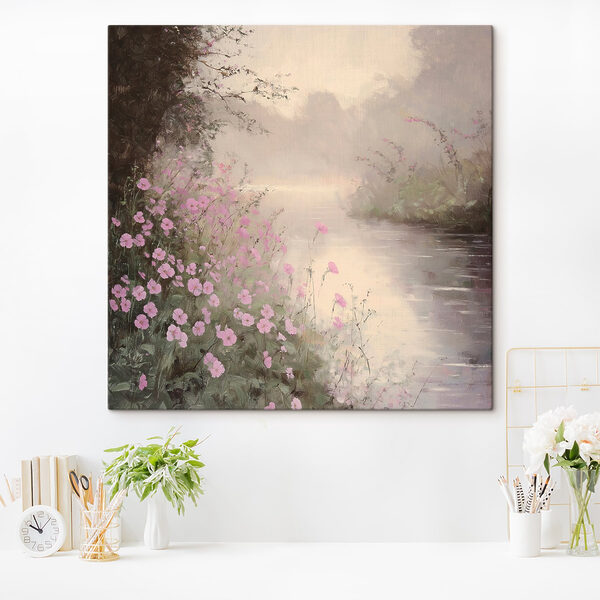 River with purple flowers River with purple flowers