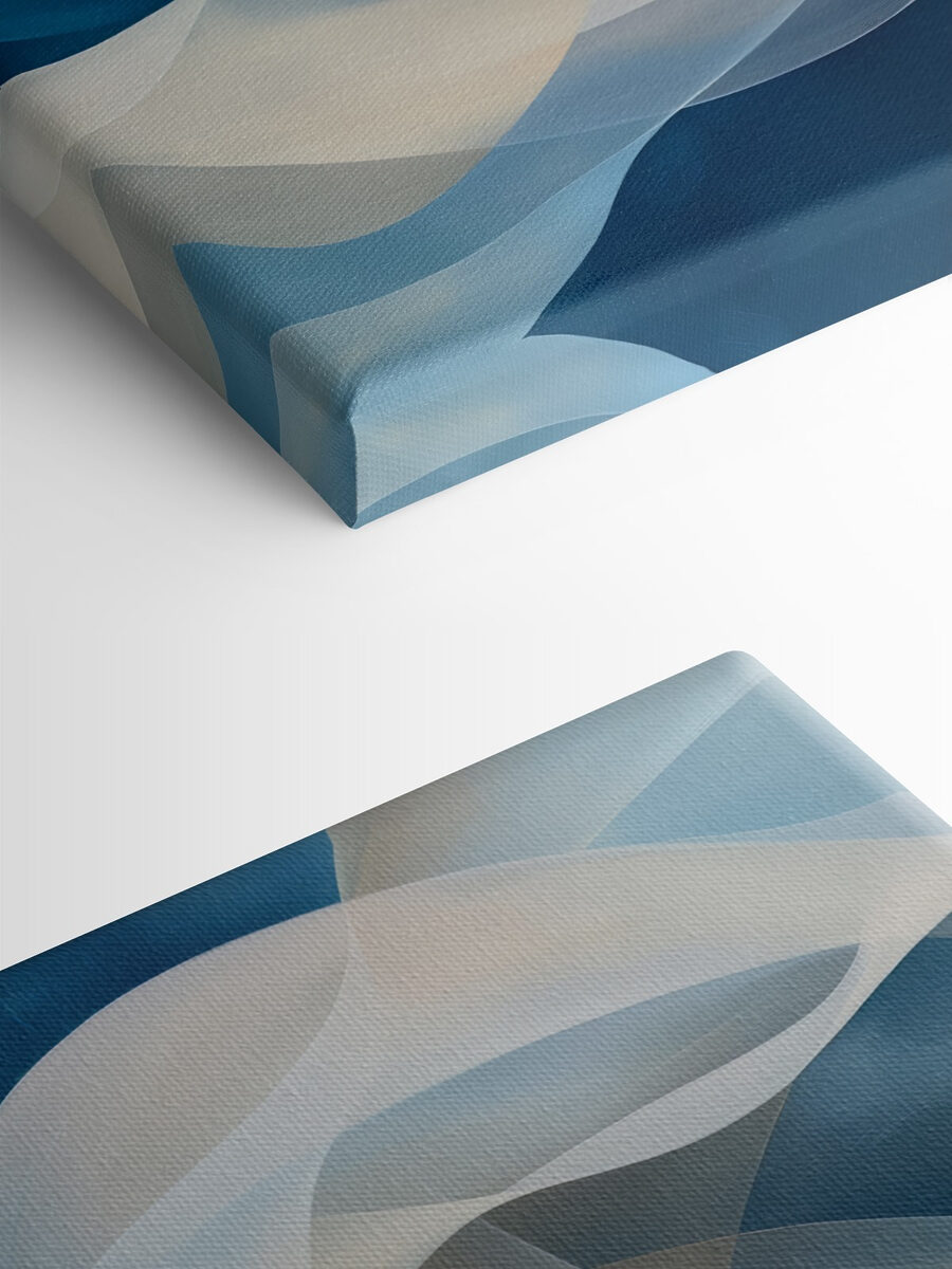 Blauw en wit zwierig patroon