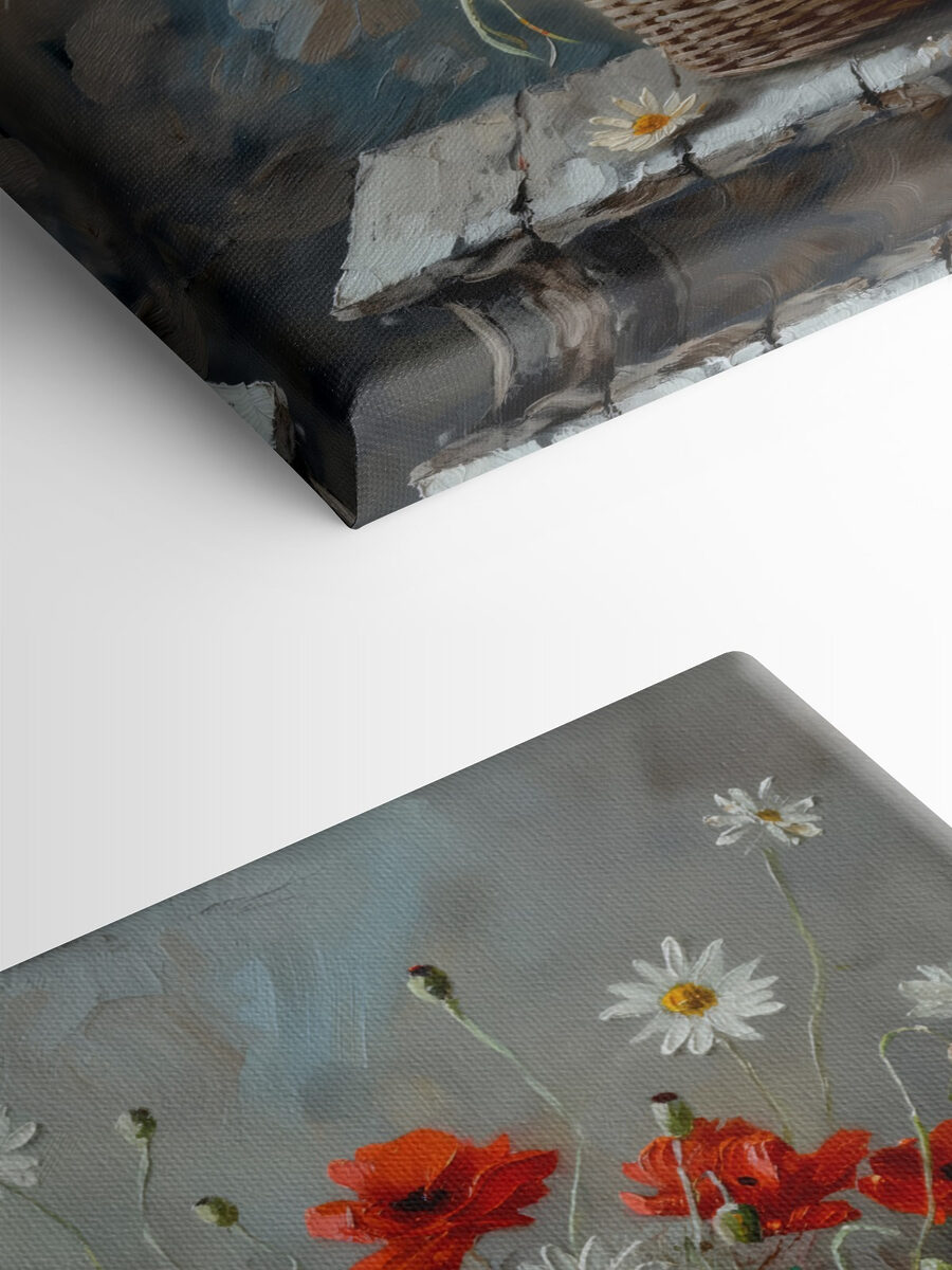Schilderij van bloemen in een mand