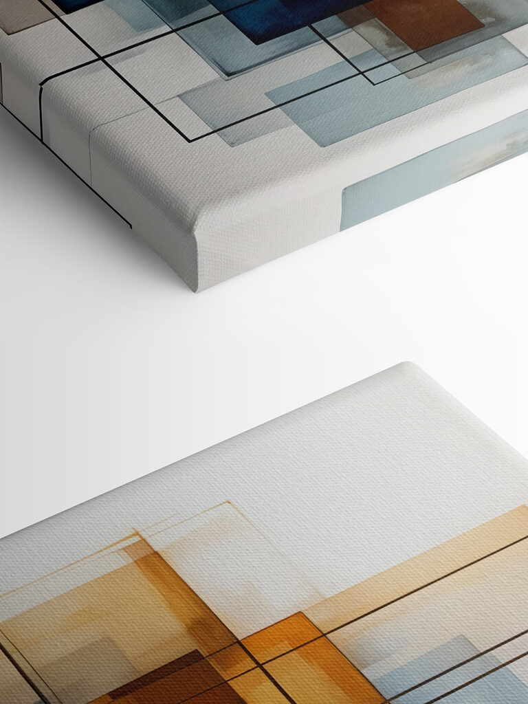 Painting of squares and lines