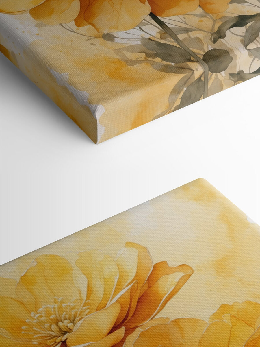 Schilderij van oranje bloemen