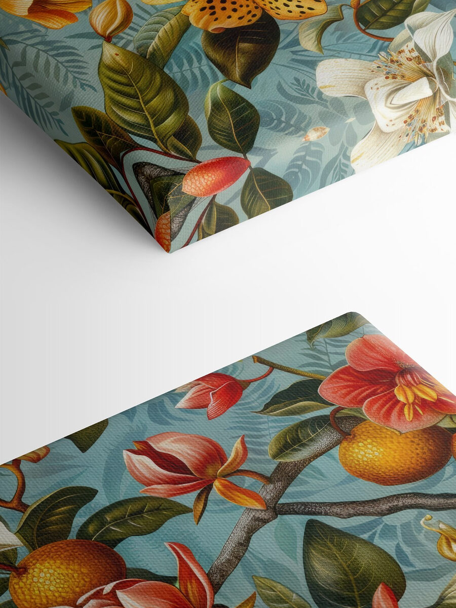 Bloemenpatroon met sinaasappels en bloemen
