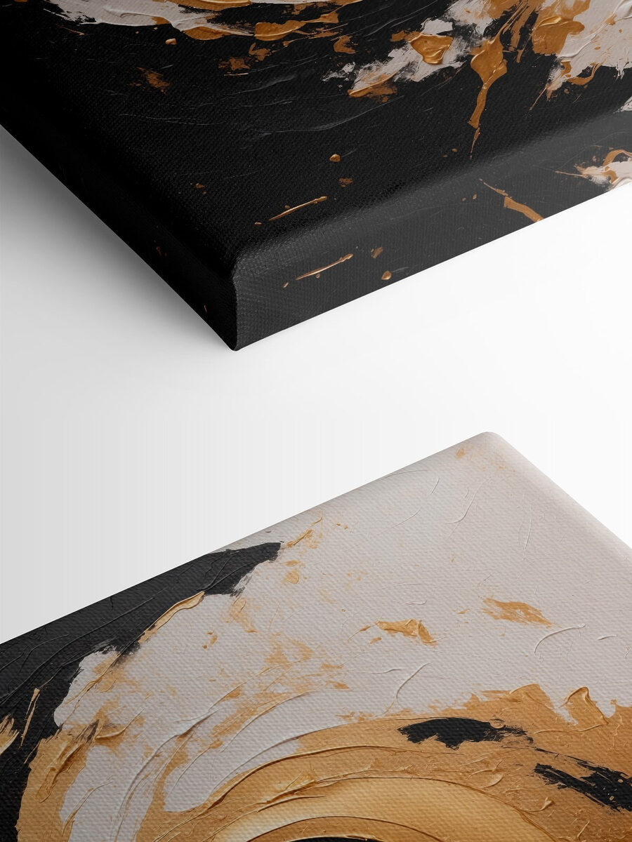 Canvas Schilderijen Wervelende afgrond in zwart en crème - Afbeelding 11