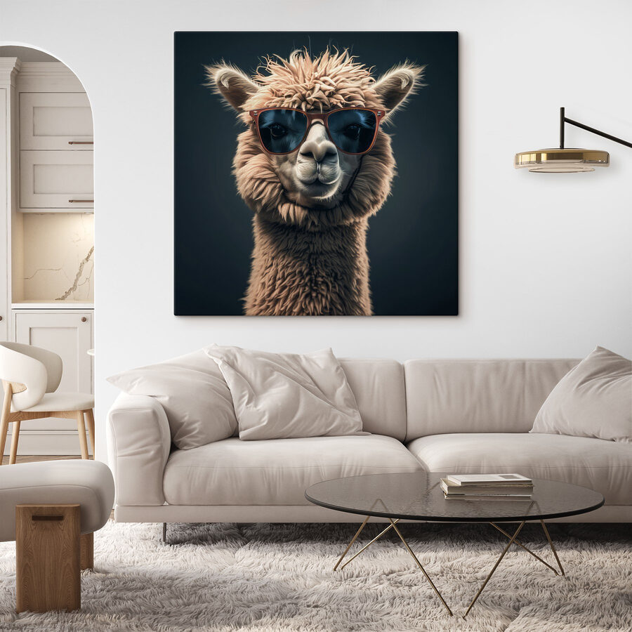 Lama met zonnebril