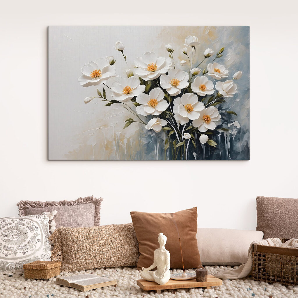 Painting of white flowers