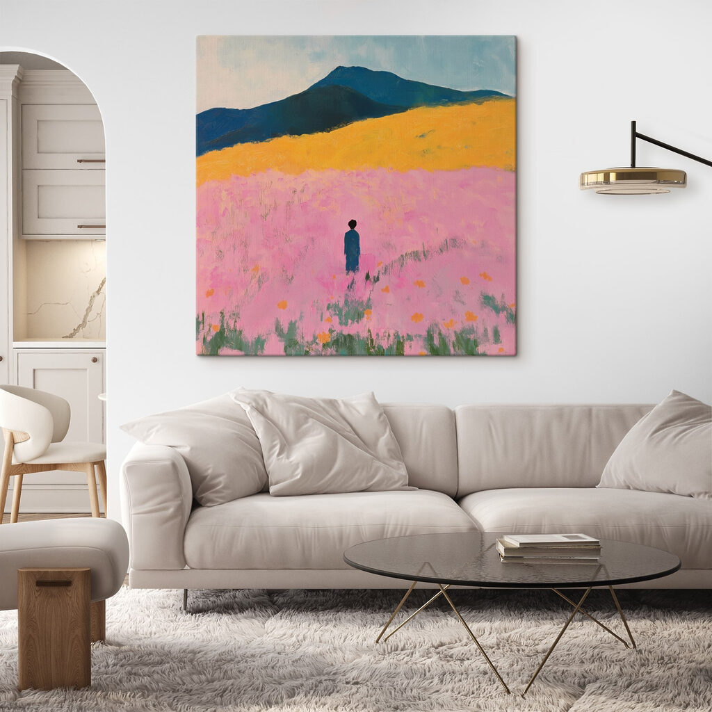 Person standing in a field of flowers Person standing in a field of flowers