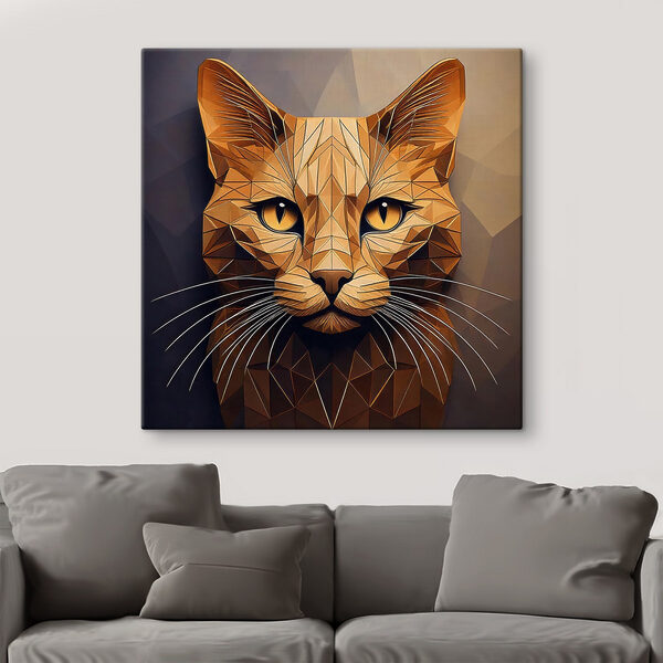 Kat met een laagpoly-ontwerp Kat met een laagpoly-ontwerp