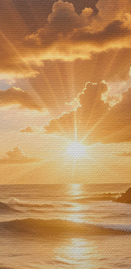 Sunset over a body of water