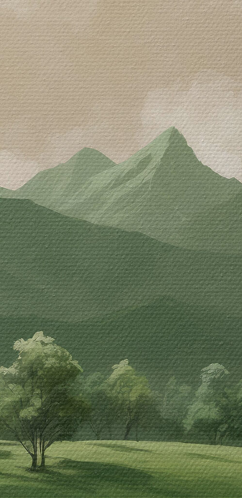 River running through a valley with trees and mountains River running through a valley with trees and mountains