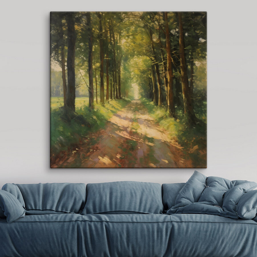 Zandweg door een bos Zandweg door een bos