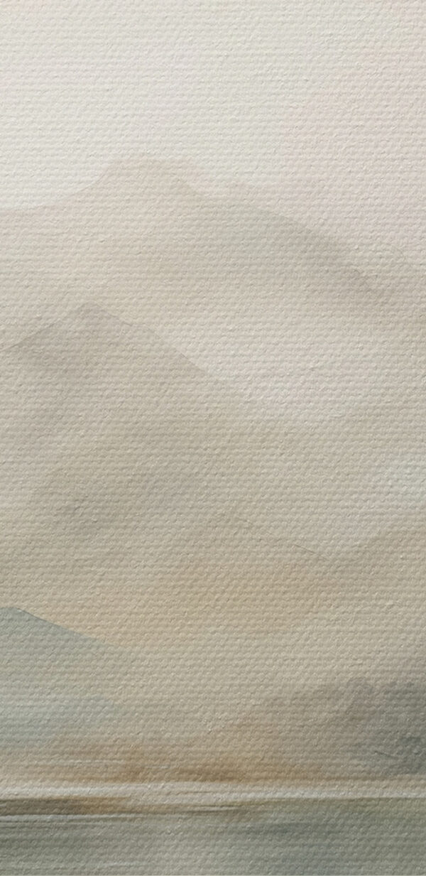 Aquarel van een meer met bergen in de verte Aquarel van een meer met bergen in de verte