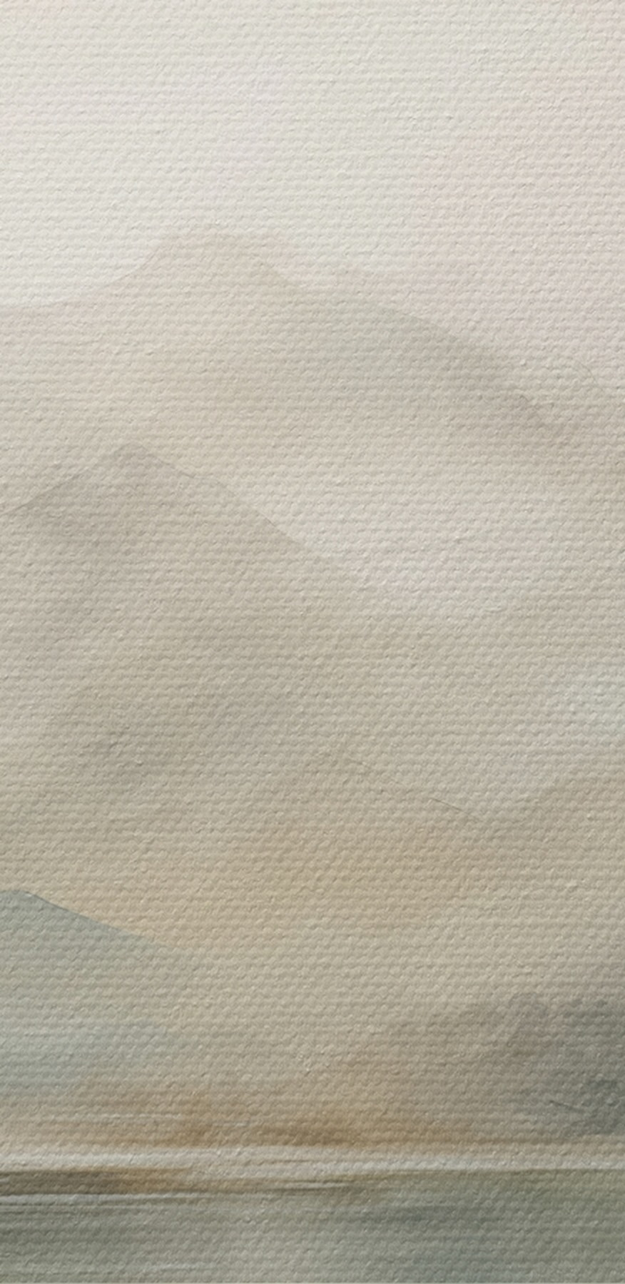 Aquarel van een meer met bergen in de verte
