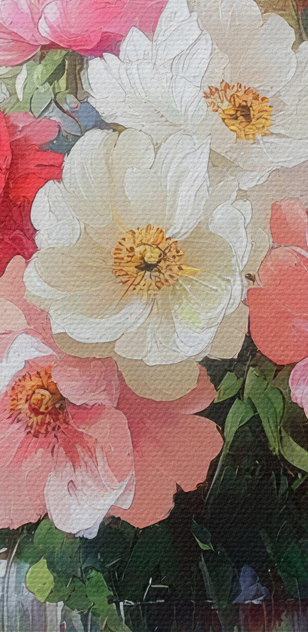 Schilderij van bloemen in een vaas Schilderij van bloemen in een vaas