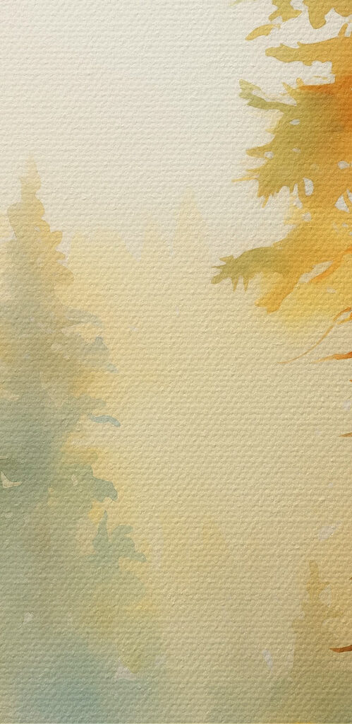 Watercolor painting of a forest