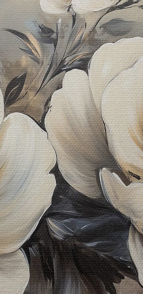 Painting of white flowers Painting of white flowers