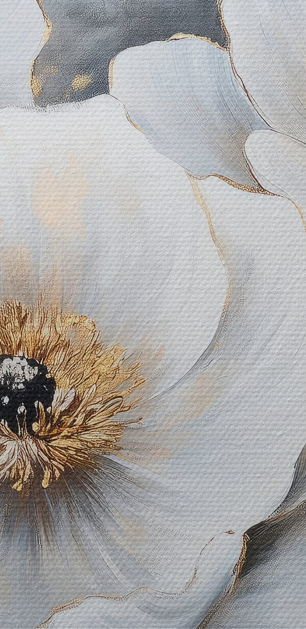Schilderij van witte bloemen Schilderij van witte bloemen