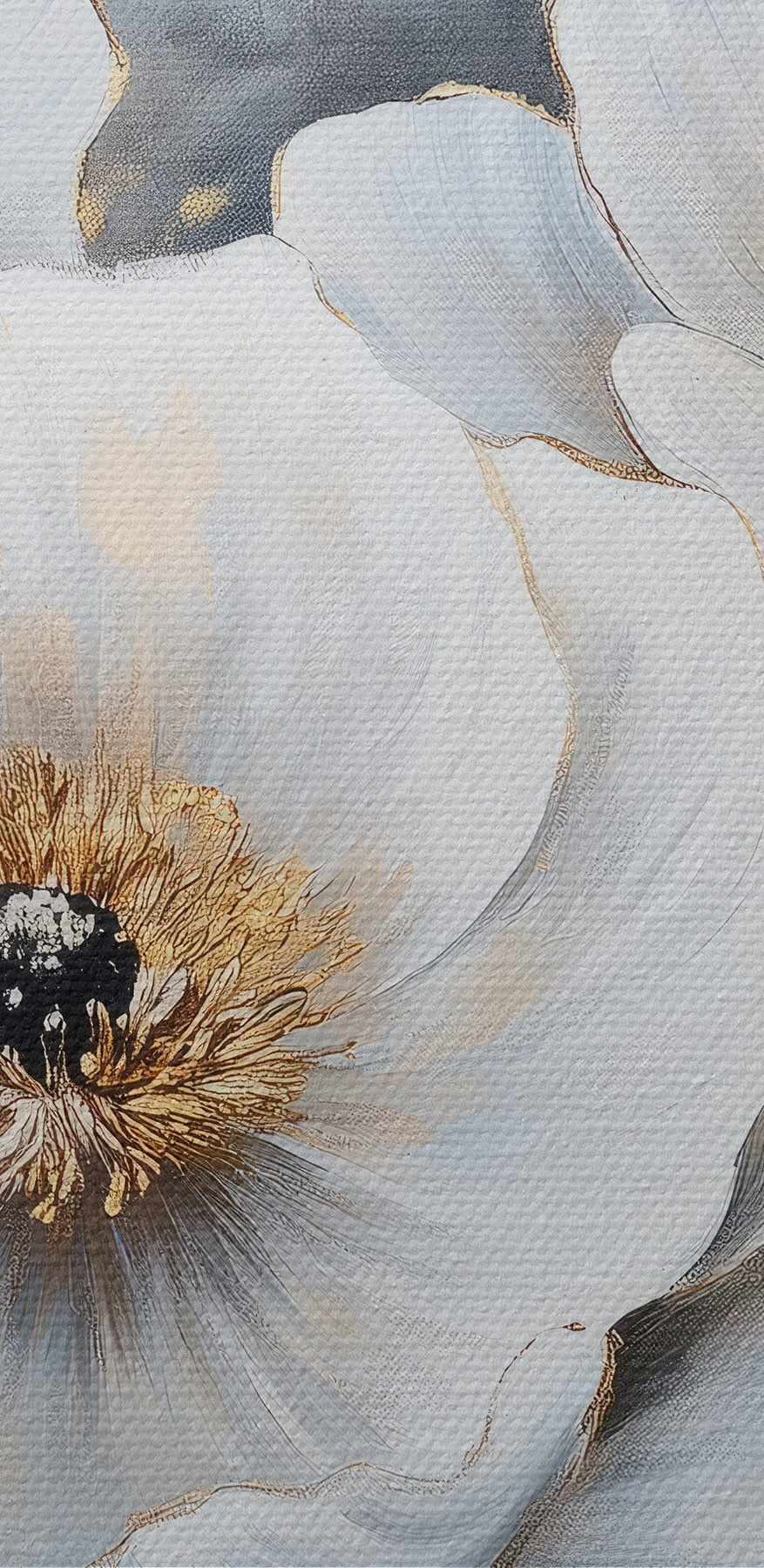 Schilderij van witte bloemen