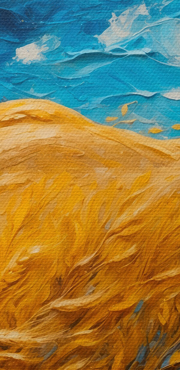 Schilderij van een tarweveld Schilderij van een tarweveld
