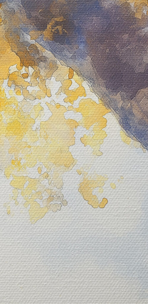 Painting of a person meditating under a tree