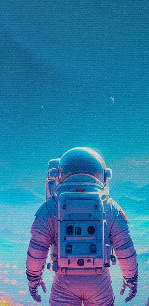 Astronaut walking on a desert