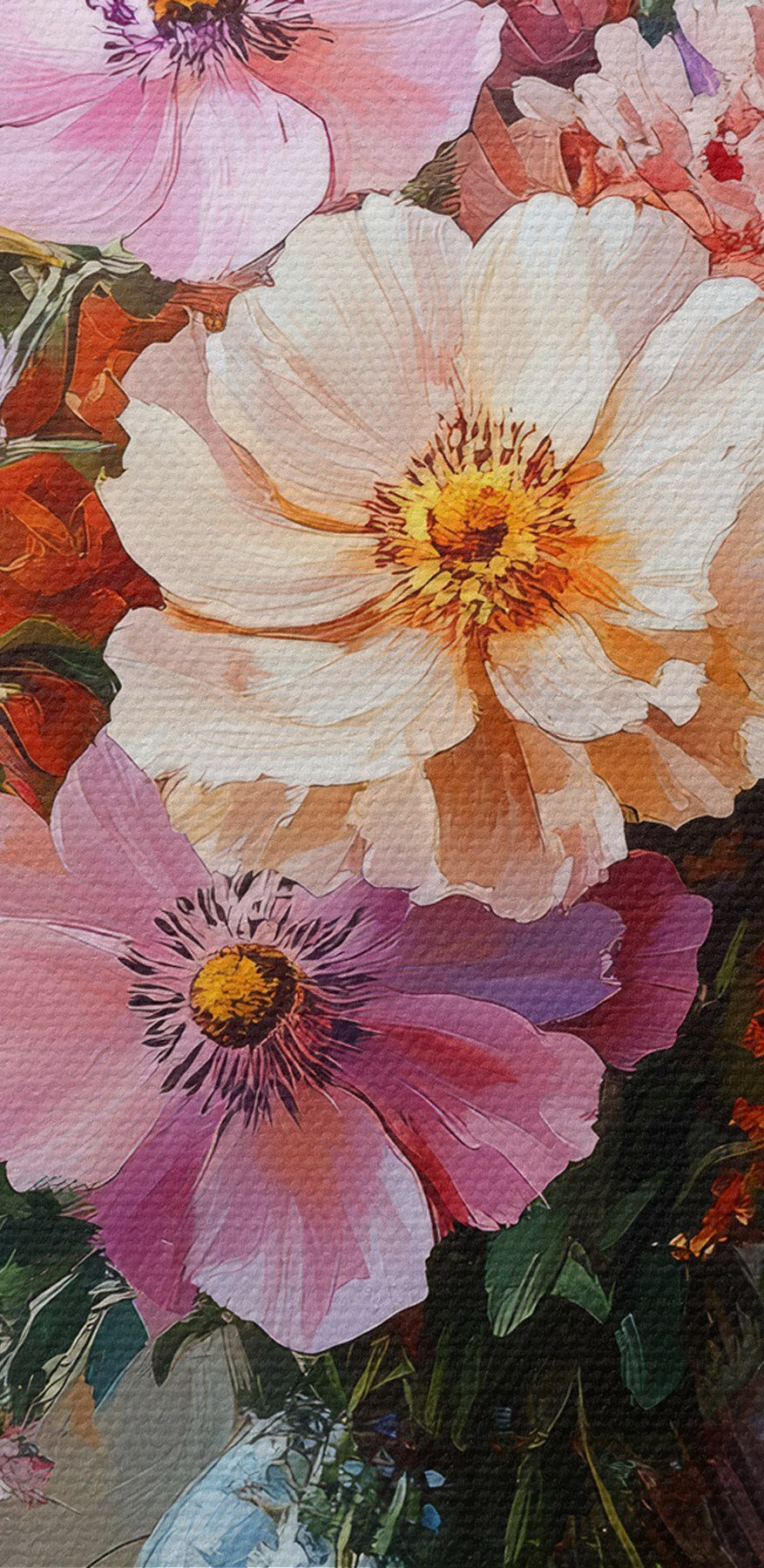 Schilderij van bloemen in een vaas