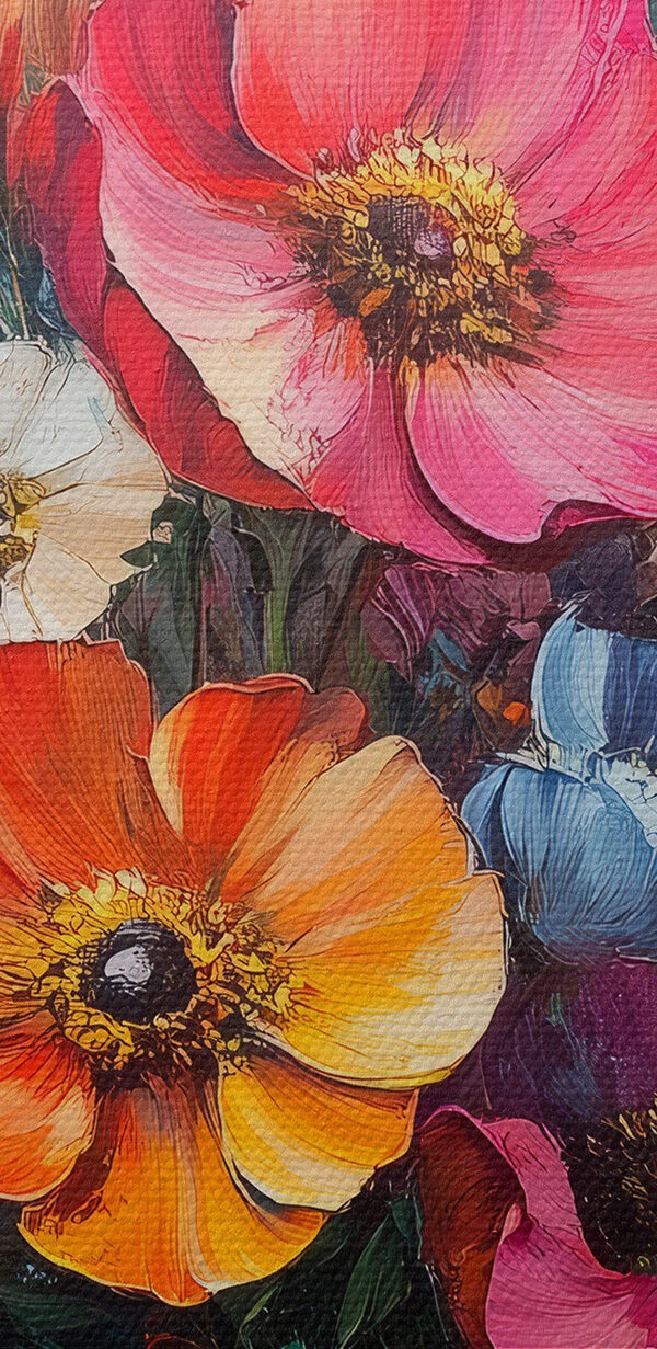 Schilderij van bloemen in een vaas Schilderij van bloemen in een vaas