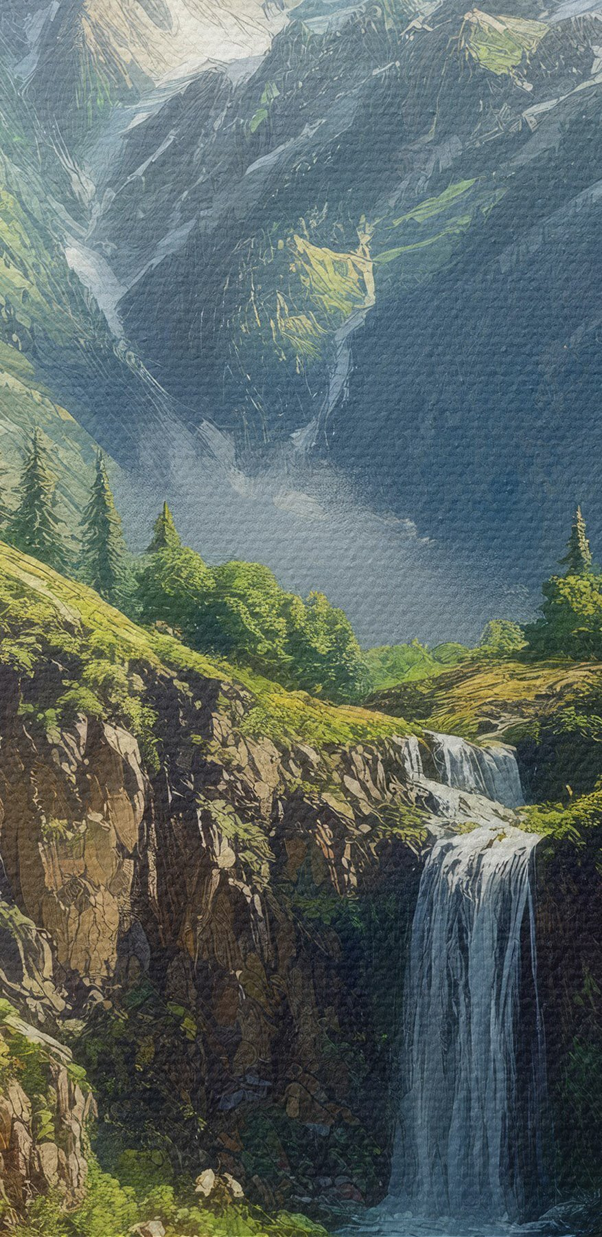 Waterval in een berg