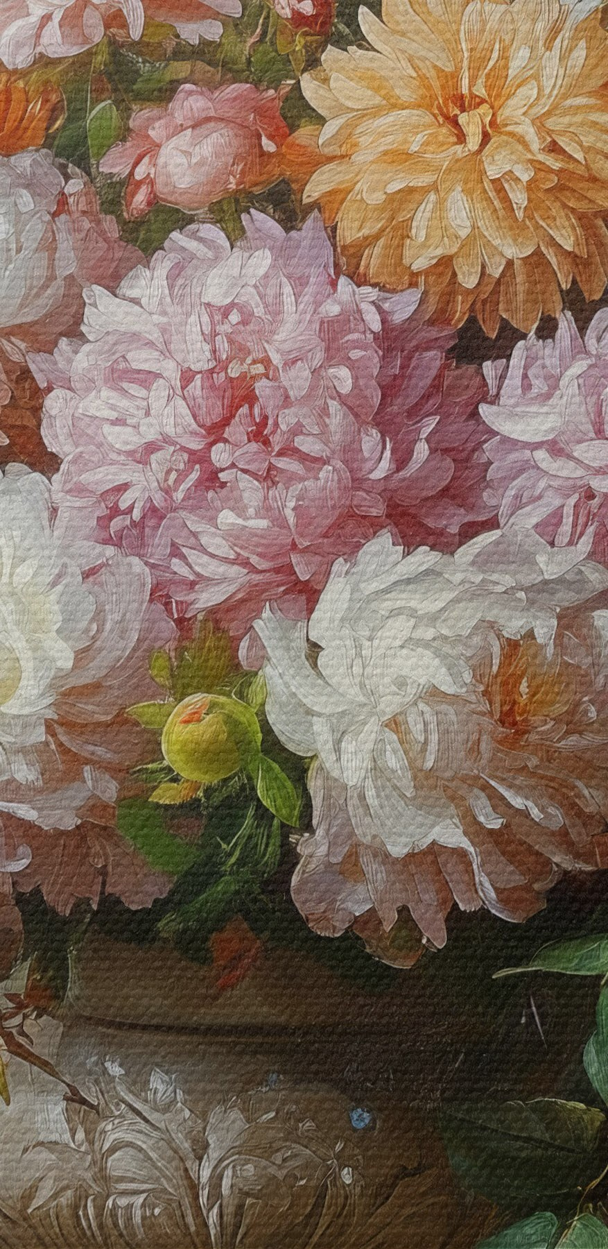 Schilderij van bloemen in een vaas