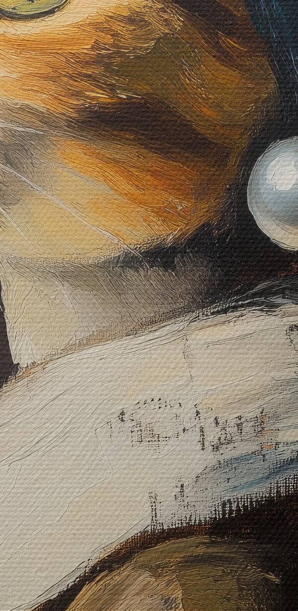 Schilderij van een kat met een parel Schilderij van een kat met een parel