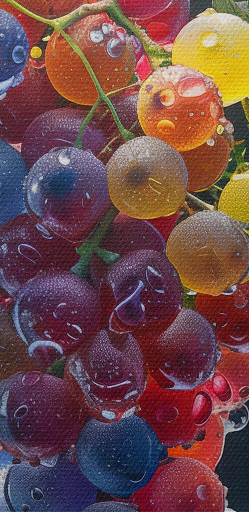 Bunch of colorful grapes with water droplets on them Bunch of colorful grapes with water droplets on them