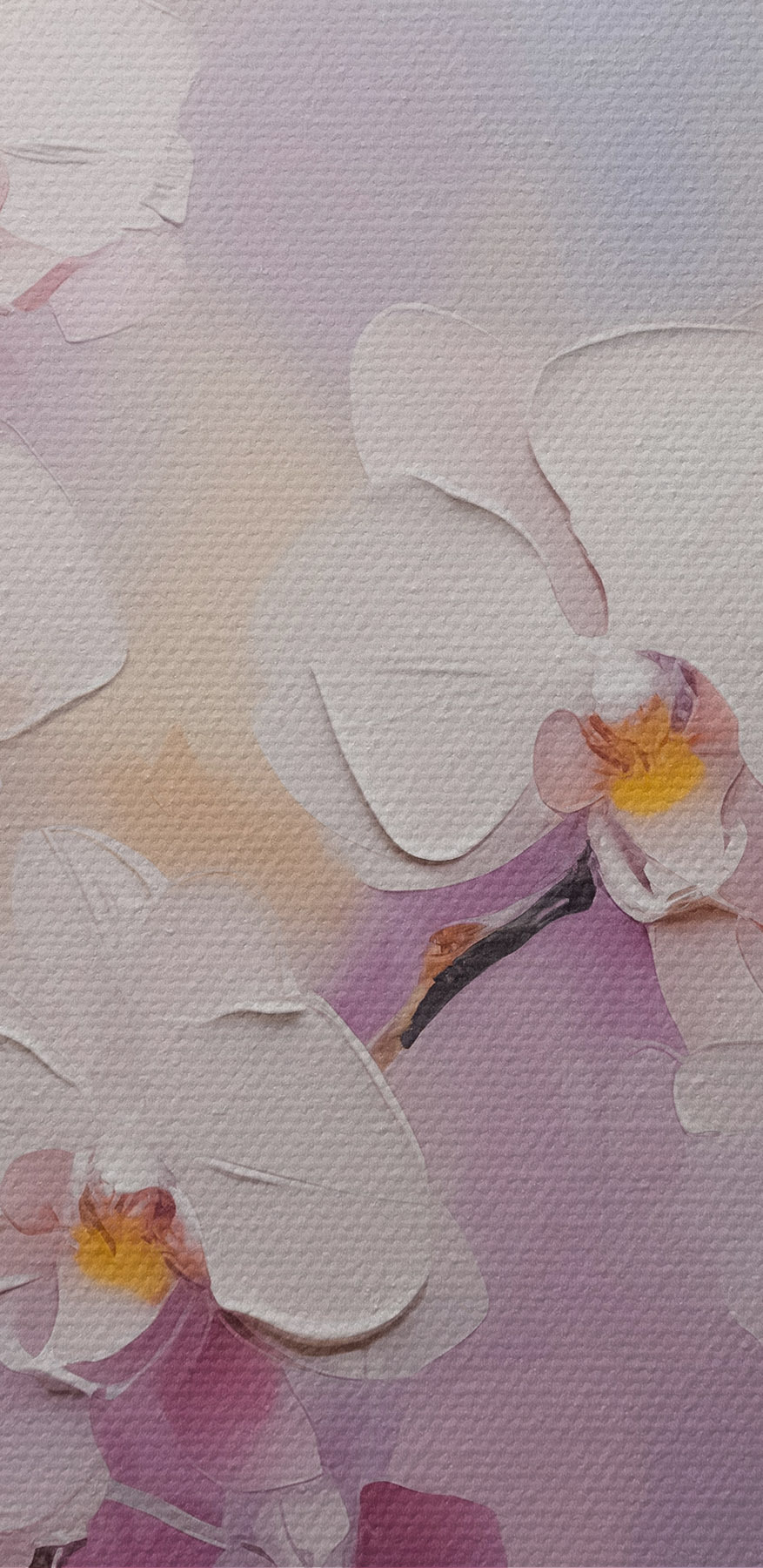 Schilderij van witte bloemen