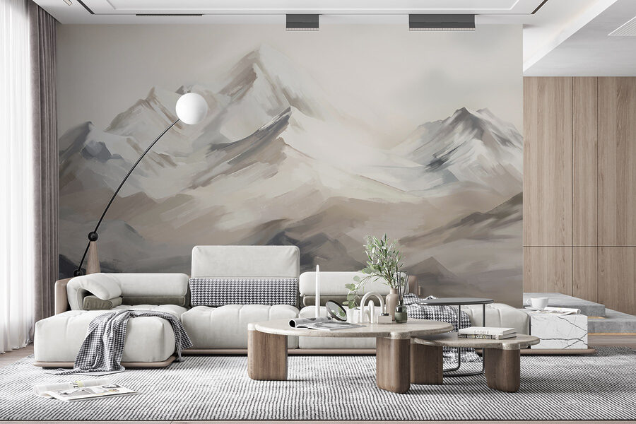Schilderij van een bergketen Schilderij van een bergketen