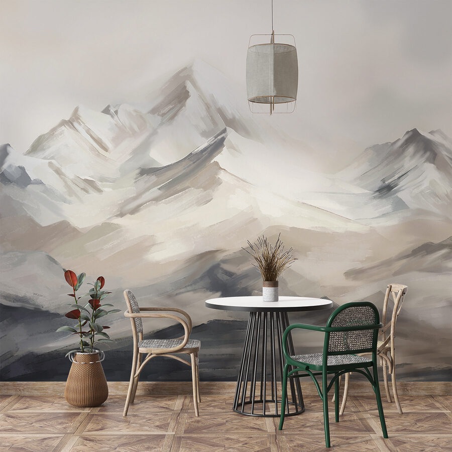 Schilderij van een bergketen Schilderij van een bergketen